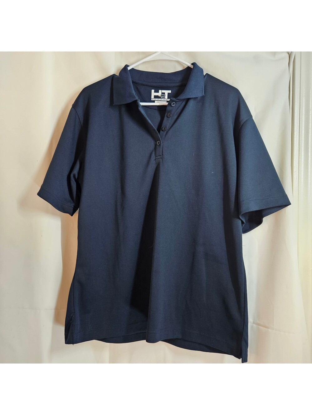 H2T Ladies XXL Navy Blue Golf Polo Shirt 100% Polyester Excellent Condition